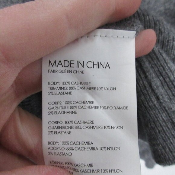 Club Monaco Womens Cashmere 100% Small Grey Ruffle Neck Sweater Top Luxury 180 - Picture 4 of 9